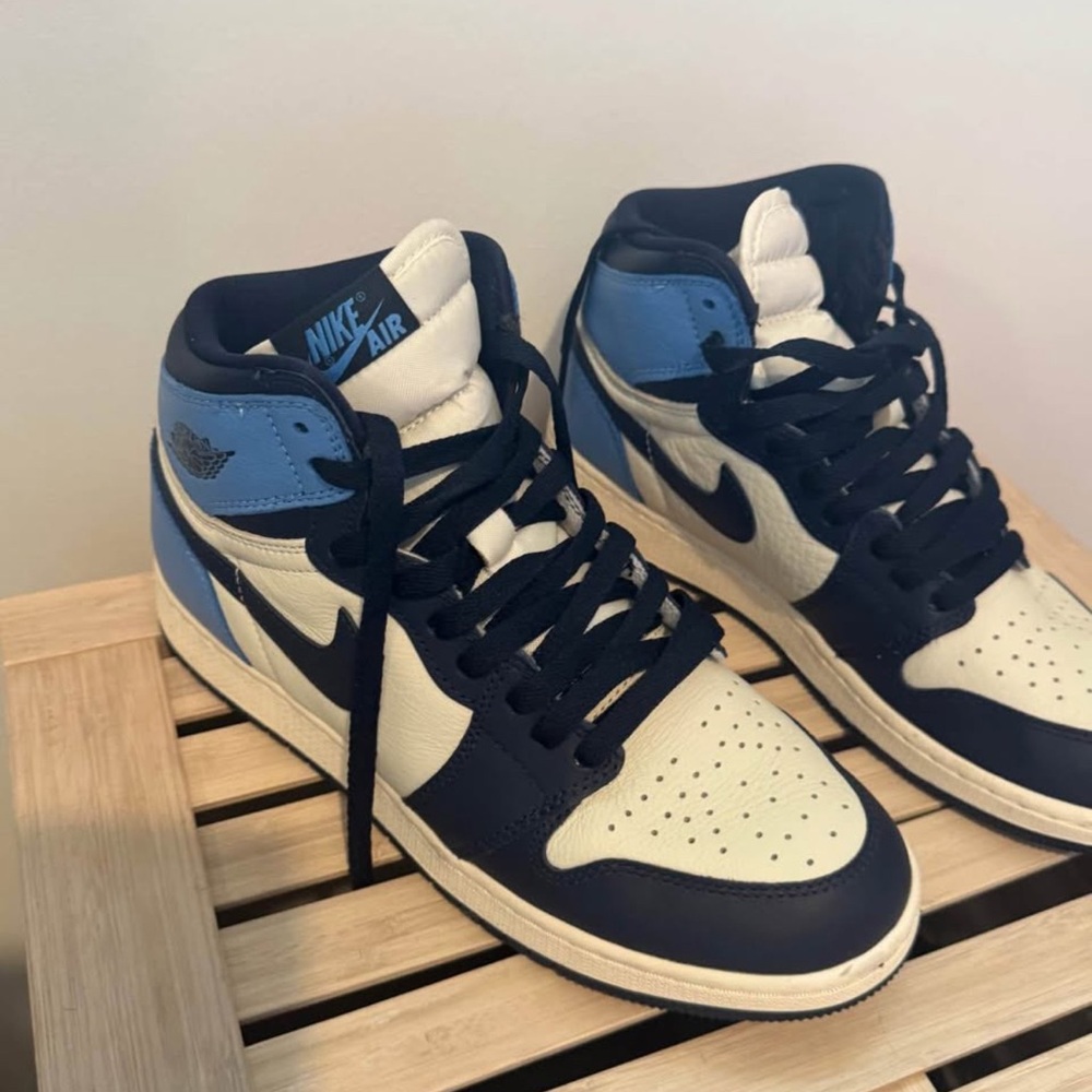 Nike High-Top Sneakers in Navy and Cream